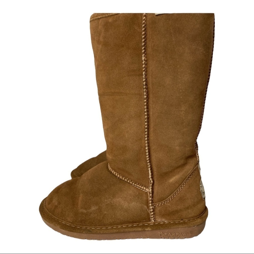 Bearpaw Emma Tall Cow Suede Upper Sheepskin & Wool Blend Sheepskin Footb…